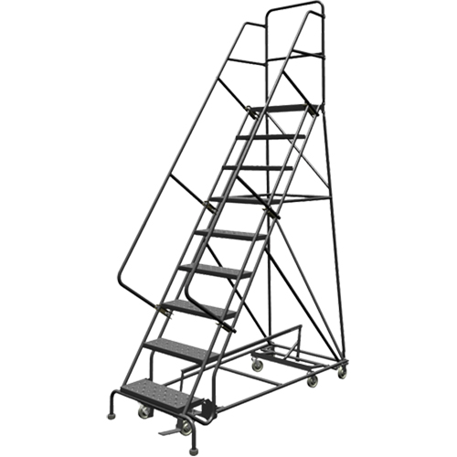 All Directional Rolling Ladder, 9 Steps, 24" Step Width, 90" Platform Height, Steel Sidevic Inc.