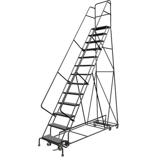 &eacute;chelles roulantes multidirectionnelles, 13 marches, Largeur de la marche 24", Hauteur de la plateforme 130", Acier Sidevic Inc.