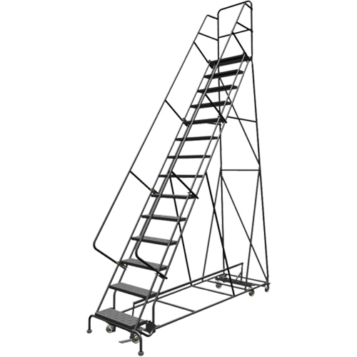 All Directional Rolling Ladder, 14 Steps, 24" Step Width, 140" Platform Height, Steel Sidevic Inc.