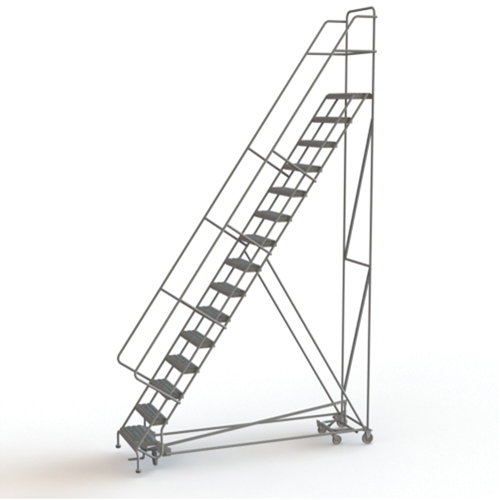All Directional Rolling Ladder, 15 Steps, 24" Step Width, 150" Platform Height, Steel Sidevic Inc.