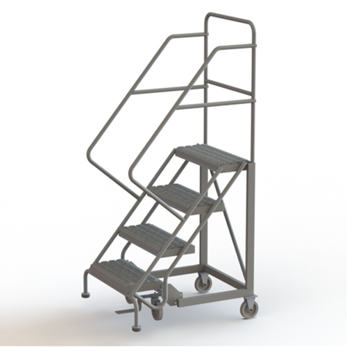 Safety Slope Rolling Ladder, 4 Steps, Serrated, 50° Incline, 40" High Sidevic Inc.