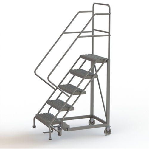 Safety Slope Rolling Ladder, 5 Steps, Serrated, 50° Incline, 50" High Sidevic Inc.