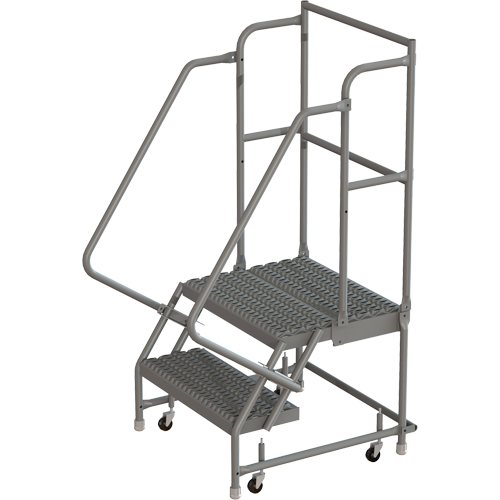 Deep Top Step Rolling Ladder, 2 Steps, 16" Step Width, 20" Platform Height, Steel Sidevic Inc.
