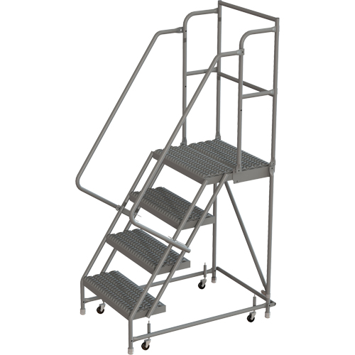 Deep Top Step Rolling Ladder, 4 Steps, 16" Step Width, 40" Platform Height, Steel Sidevic Inc.