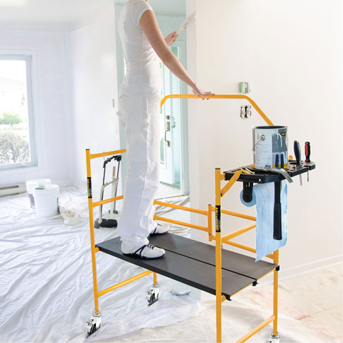 nsemble d'&eacute;chafaudage &agrave; montant de s&eacute;curit&eacute; & tablette pour outils de 4' Jobsite Series, Cadre Acier, 49-1/2" p x 57-3/4" h Sidevic Inc.