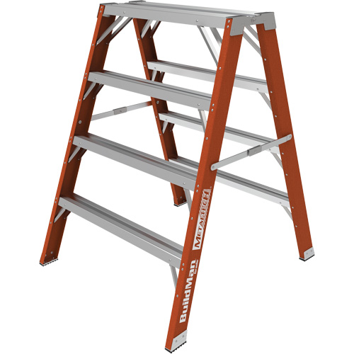 Escabeau chevalet &eacute;tabli Buildman, 4' ha x 36,25" la x 40,5" pr, Capacit&eacute; de 300 lb, Fibre de verre Sidevic Inc.
