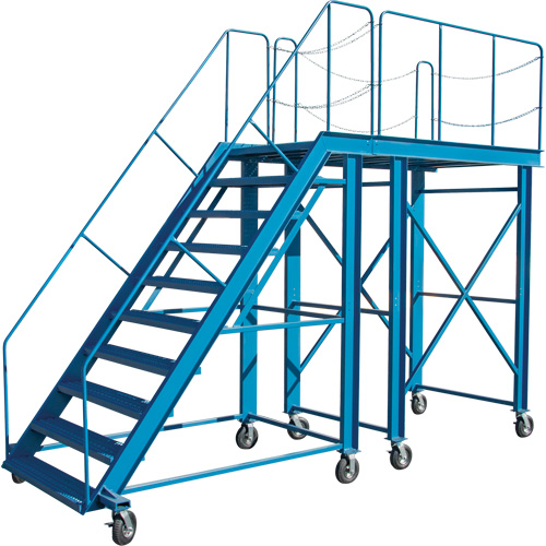 Snow Ladder, Steel, 10 Steps, 99" H, 85-1/2" D, 48" Step, Serrated Sidevic Inc.