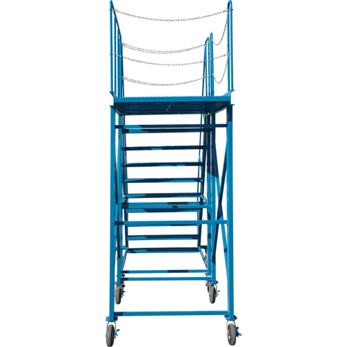 Snow Ladder, Steel, 10 Steps, 99" H, 85-1/2" D, 48" Step, Serrated Sidevic Inc.