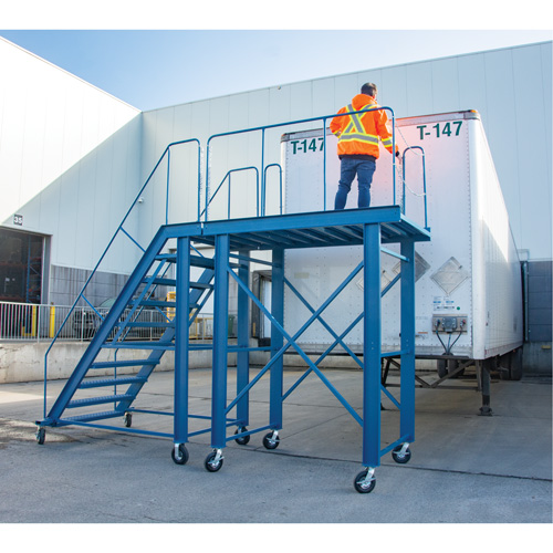 Snow Ladder, Steel, 10 Steps, 99" H, 85-1/2" D, 48" Step, Serrated Sidevic Inc.