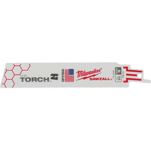 The Torch Sawzall&reg; Blades, Bi-Metal, 14 TPI, 6" L x 1" W Sidevic Inc.