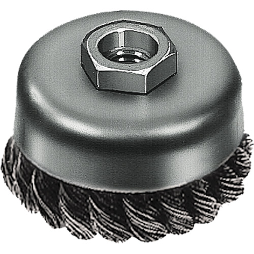 Brosse boisseau &agrave; fil nou&eacute;, 3" dia. x 5/8"-11 arbre Sidevic Inc.