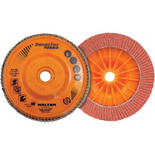 Enduro-Flex Turbo Flap Disc, 4-1/2" x 5/8"-11, Type 27S, 36/60 Grit, Ceramic Sidevic Inc.