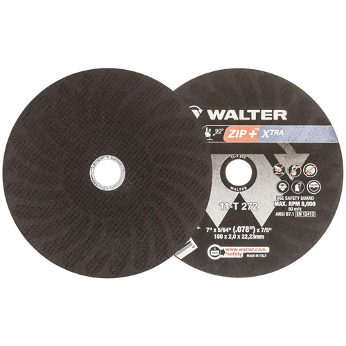 Zip+Xtra Heavy-Duty Cut-Off Wheel, 7" x 5/64", 7/8" Arbor, Type 1, Aluminum Oxide, 8600 RPM Sidevic Inc.