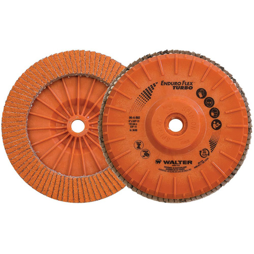 Enduro-Flex Turbo Flap Disc, 6" x 5/8"-11, Type 27S, 36/60 Grit, Ceramic Sidevic Inc.