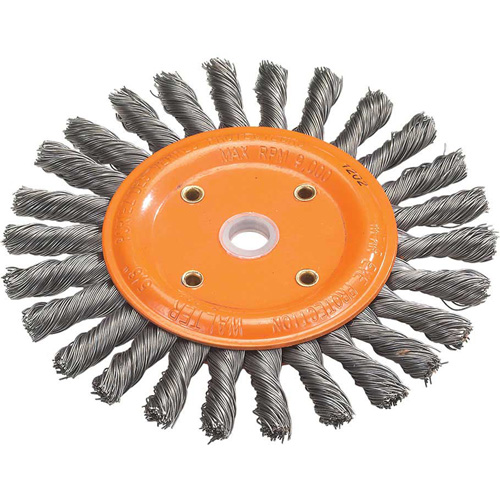 Knot-Twisted Wire Bench Wheel, 8" Dia., 0.0118" Fill, 5/8" Arbor, Steel Sidevic Inc.