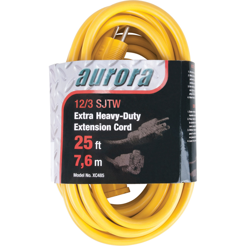 Cordon rallonge en vinyle, Ext&eacute;rieur, SJTW, AWG 12/3, 15 A, 25' Sidevic Inc.