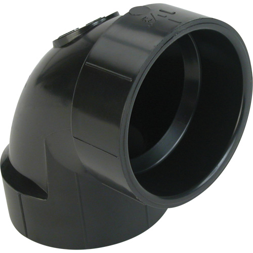 Raccord coude 90°  de sol, Noeud x noeud, Plastique, 4" x 3" Sidevic Inc.