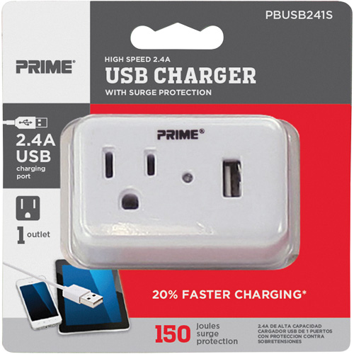 Chargeur USB Prime avec protection contre la surtension Sidevic Inc.