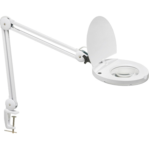 LED Magnifier with A-Bracket, 3 Diopter, LED Light, 47" Arm, C-Clamp, White Sidevic Inc.