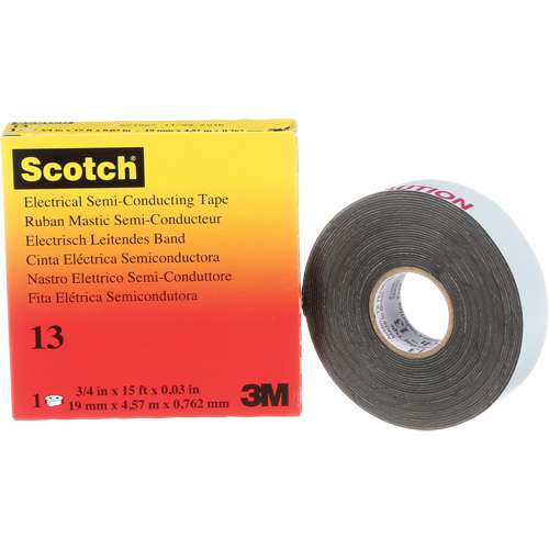 Ruban isolant semi-conducteur Scotch, 19 mm (3/4") x 4,6 m (15'), Noir, 30 mils Sidevic Inc.