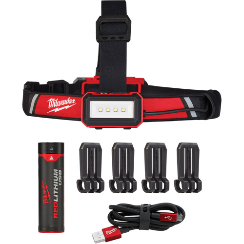 Low-Profile USB Headlamp, LED, 600 Lumens, 2 Hrs. Run Time, Rechargeable Batteries Sidevic Inc.