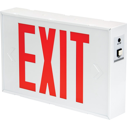 Enseigne de sortie, DEL, &agrave; piles/&agrave; raccordement fixe, 12-1/5" lo x 7-1/2" la, Anglais Sidevic Inc.