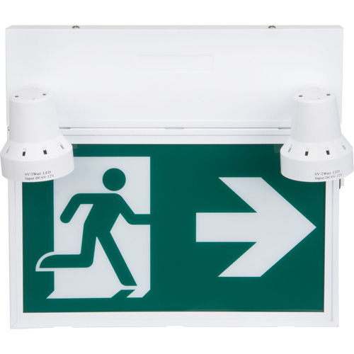 Enseigne d'homme qui court avec &eacute;clairage de s&eacute;curit&eacute;, DEL, &agrave; piles/&agrave; raccordement fixe, 12-1/10" lo x 11" la, Pictogramme Sidevic Inc.