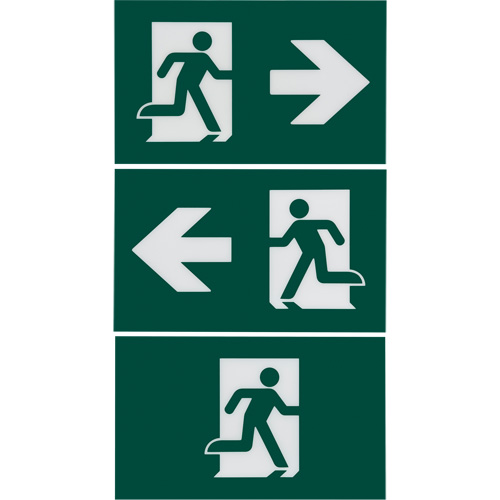 Enseigne d'homme qui court avec &eacute;clairage de s&eacute;curit&eacute;, DEL, &agrave; piles/&agrave; raccordement fixe, 12-1/10" lo x 11" la, Pictogramme Sidevic Inc.