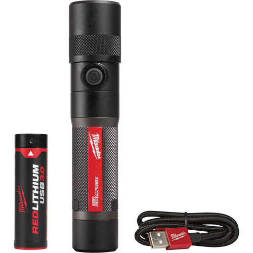 Lampe de poche 1100L &agrave; mise au point par torsion, DEL, 1100 lumens, Piles Rechargeable Sidevic Inc.