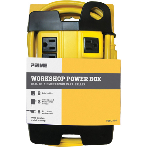 Workshop Power Box, 8 Outlet(s), 6', 15 Amps, 1875 W, 125 V Sidevic Inc.