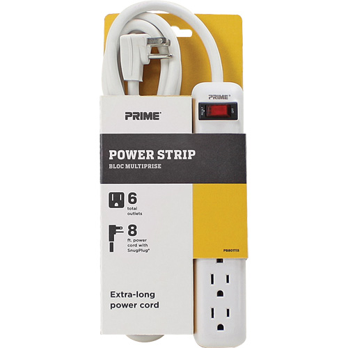 Power Strip, 6 Outlet(s), 8', 15 A, 1875 W, 125 V Sidevic Inc.