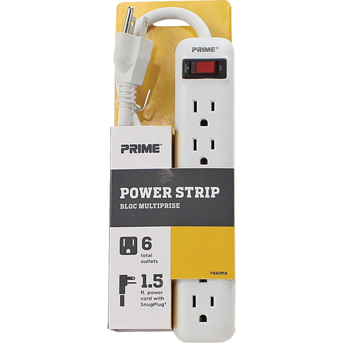 Power Strip, 6 Outlet(s), 1-1/2', 15 A, 1875 W, 125 V Sidevic Inc.