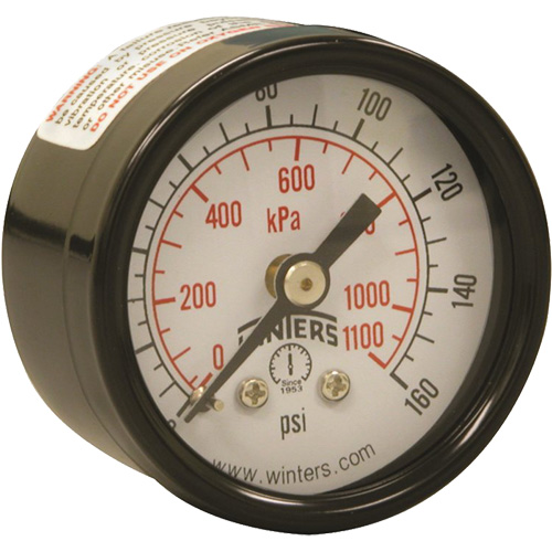 Manom&egrave;tre &eacute;conomique,  1-1/2", 0 - 160 psi, Fixation arri&egrave;re, Analogique Sidevic Inc.