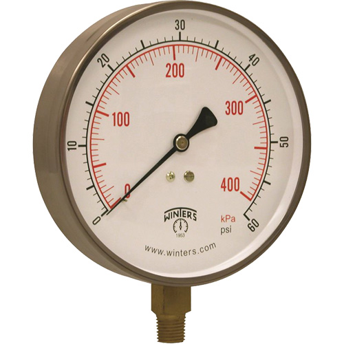 Stainless Steel Pressure Gauge, 2-1/2" , 30" Hg Vac., Bottom Mount, Liquid Filled Analogue Sidevic Inc.