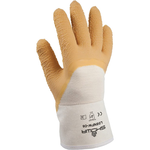 Gants pour usage g&eacute;n&eacute;ral L66NFW, 8/Petit, R&ecirc;vetement Latex de caoutchouc, Enveloppe en Coton Sidevic Inc.
