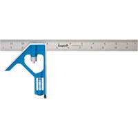 True Blue&reg; Combination Square, 12" L, 1/16" Graduations, Steel, Plain Sidevic Inc.