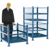 Open Mesh Containers, 2 Drop Gates, 2500 lbs. Capacity, 34.5" W x 40.5" D x 32.25" H Sidevic Inc.