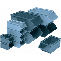 Bac en acier, Cap. 100 lb, 4-1/2" la x 8" p x 4-1/2" h, Bleu Sidevic Inc.