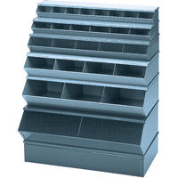 Bacs sectionnels superposables, Cap. 100 lb, 37" la x 24" p x 11" h, Bleu Sidevic Inc.