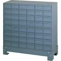 Casiers &agrave; tiroirs industriels avec base, 48 tiroirs, 34-1/8" la x 12-1/4" p x 33-3/4" h, Gris Sidevic Inc.