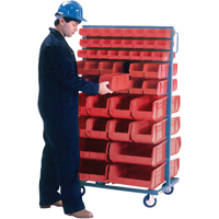 Support mobile deux c&ocirc;t&eacute;s pour bacs, &agrave; deux c&ocirc;t&eacute;s, 96 bacs, 36" la x 24" p x 63" h Sidevic Inc.