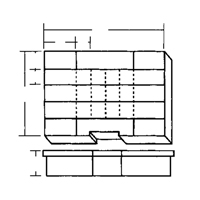 Compartment Case, Plastic, 24 Slots, 15-1/2" W x 11-3/4" D x 2-1/2" H, Grey Sidevic Inc.