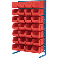 Single-Sided Stationary Bin Rack, 36" W x 12" D x 61" H, 28 Bins Sidevic Inc.