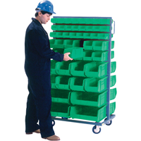 Support mobile deux c&ocirc;t&eacute;s pour bacs, &agrave; deux c&ocirc;t&eacute;s, 96 bacs, 36" la x 24" p x 63" h Sidevic Inc.