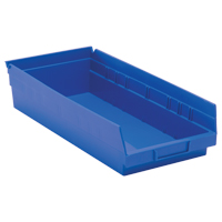 Shelf Bins, 8-3/8" W x 4" H x 17-7/8" D, Blue, 40 lbs. Capacity Sidevic Inc.