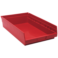 Shelf Bins, 11-1/8" W x 4" H x 17-7/8" D, Red, 40 lbs. Capacity Sidevic Inc.