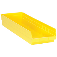 Shelf Bins, 8-3/8" W x 4" H x 23-5/8" D, Yellow, 50 lbs. Capacity Sidevic Inc.
