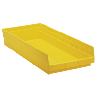 Shelf Bins, 11-1/8" W x 4" H x 23-5/8" D, Yellow, 50 lbs. Capacity Sidevic Inc.