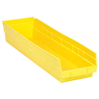Shelf Bins, 6-5/8" W x 4" H x 23-5/8" D, Yellow, 50 lbs. Capacity Sidevic Inc.