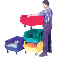 Bac g&eacute;ant empilable et mobile, 11-7/8" ha x 18-3/8" la x 29" p, Capacit&eacute; de 150 lb, Bleu Sidevic Inc.